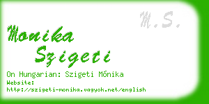 monika szigeti business card