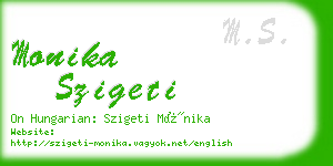 monika szigeti business card